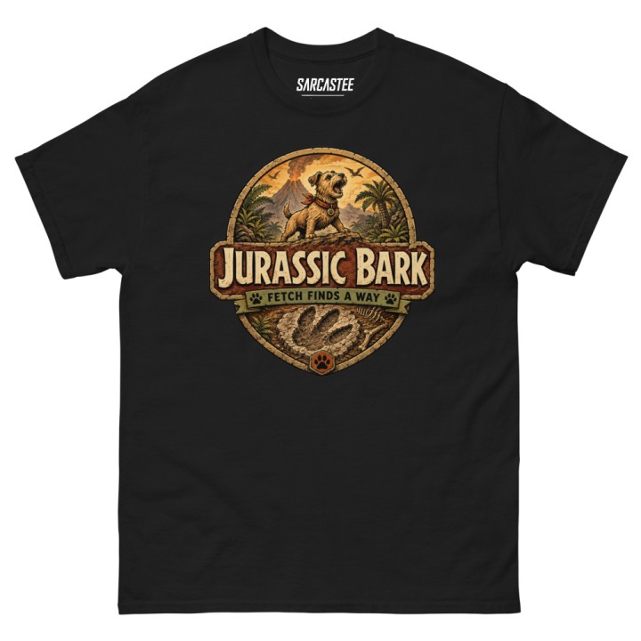 Jurassic Bark | Funny Dog Dinosaur Parody T-Shirt