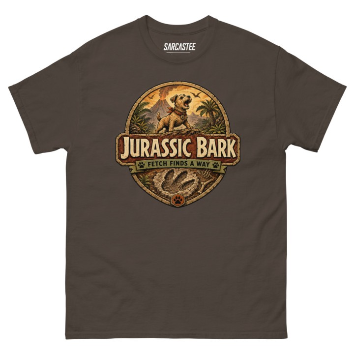 Jurassic Bark | Funny Dog Dinosaur Parody T-Shirt