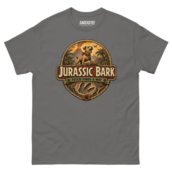 Jurassic Bark | Funny Dog Dinosaur Parody T-Shirt