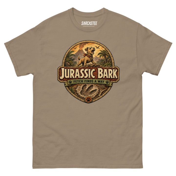 Jurassic Bark | Funny Dog Dinosaur Parody T-Shirt