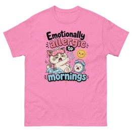 Emotionally Allergic To Mornings | Funny Cat T-Shirt